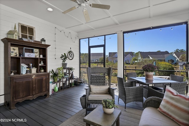 4422 Old Towne St, Wilmington, NC 28412 - sunroom / solarium featuring outdoor dining space and ceiling fan