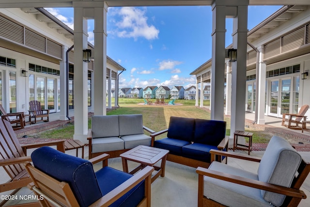 4422 Old Towne St, Wilmington, NC 28412 - view of patio / terrace with outdoor lounge area and a residential view