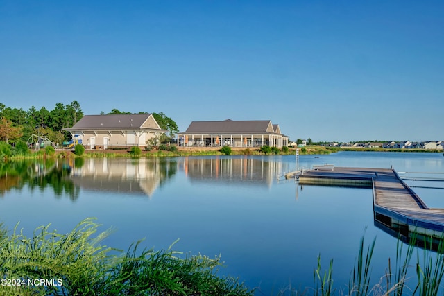 water view featuring a boat dock