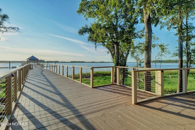 4422 Old Towne St, Wilmington, NC 28412 - wooden terrace with a gazebo and a water view