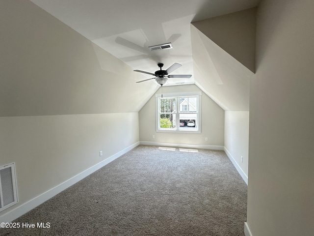 3965 Pepperberry Ln, Southport, NC 28461 - bonus room with carpet, a ceiling fan, and vaulted ceiling