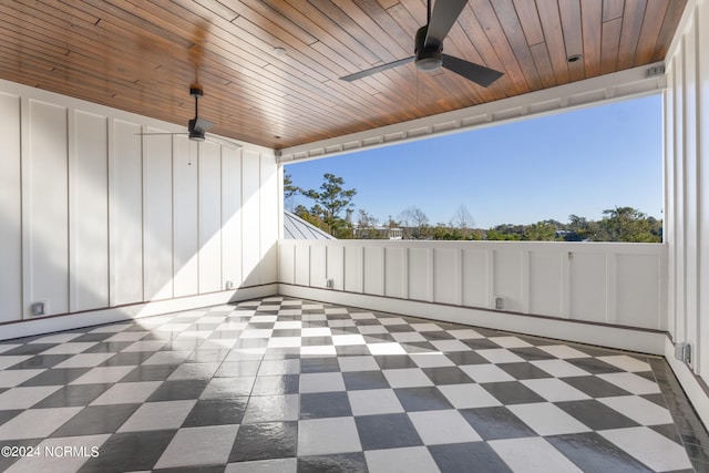 view of patio with ceiling fan