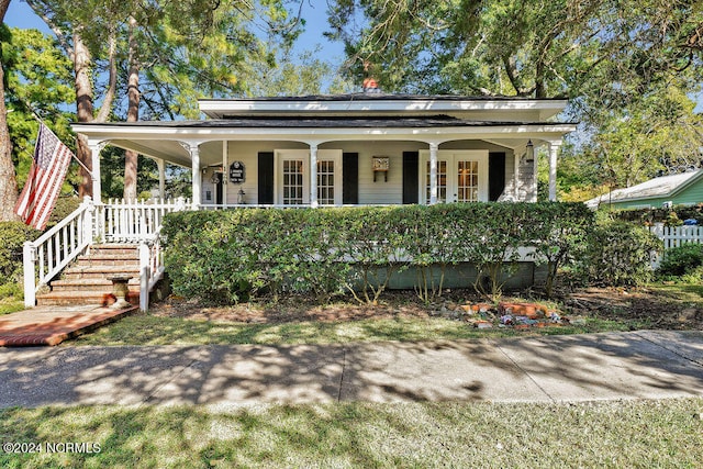 view of front of house featuring covered porch