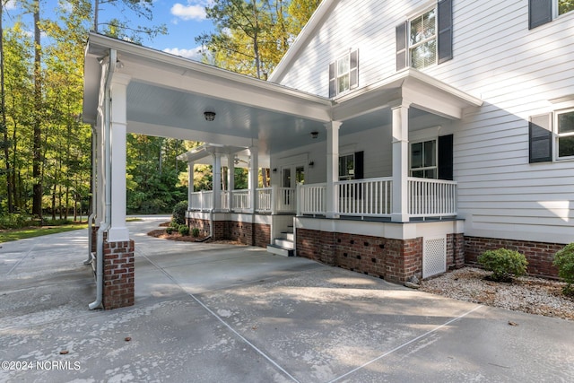 exterior space with covered porch