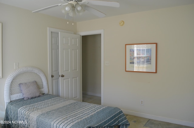 bedroom with ceiling fan