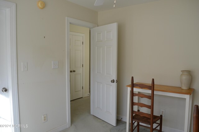 home office featuring ceiling fan