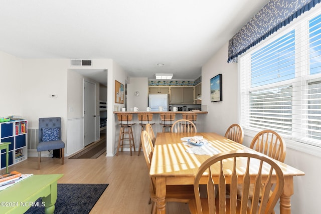 dining area featuring light hardwood / wood-style floors