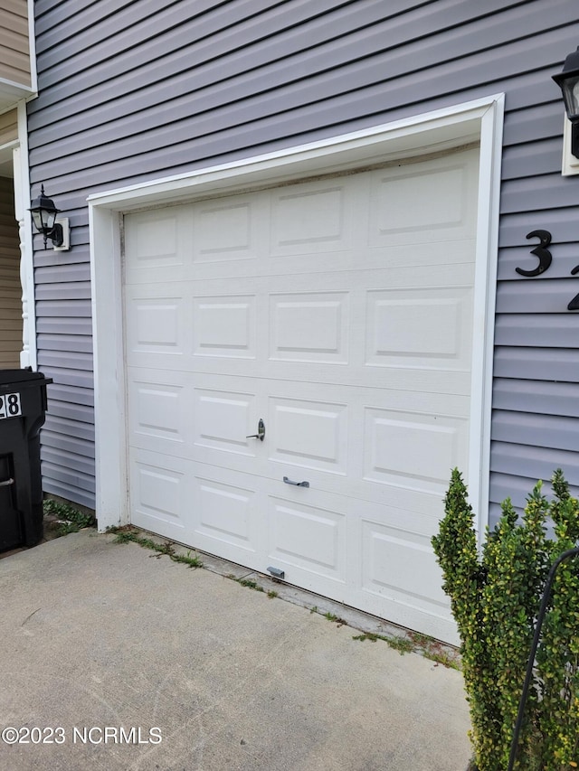 view of garage