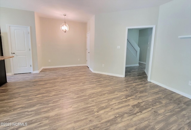 empty room featuring hardwood / wood-style floors