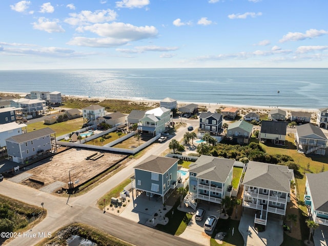 aerial view with a residential view and a water view