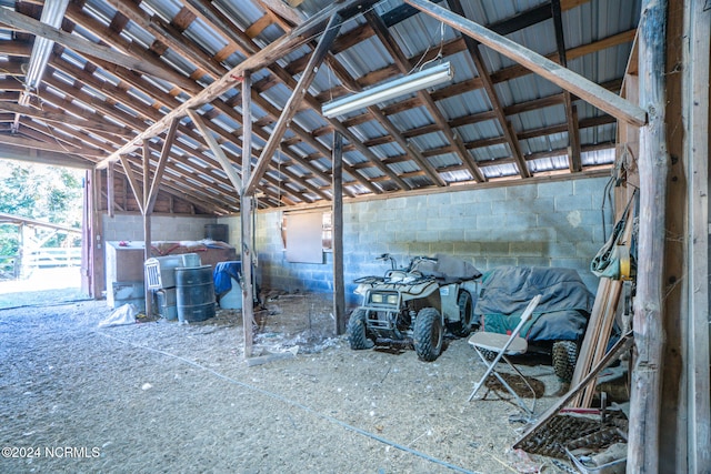 misc room with vaulted ceiling