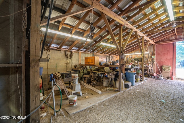 misc room featuring vaulted ceiling