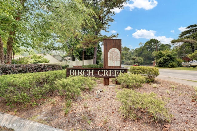 view of community sign