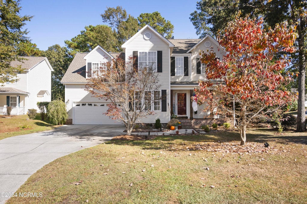 view of property featuring a garage