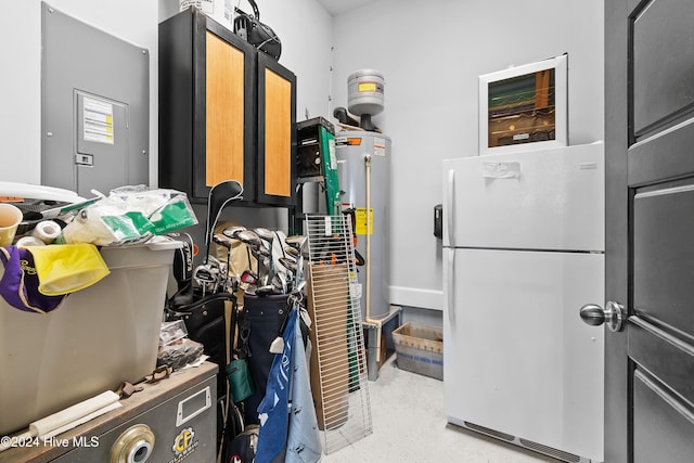 washroom featuring water heater