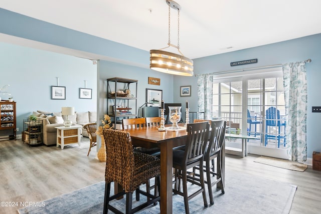 dining room featuring light hardwood / wood-style flooring