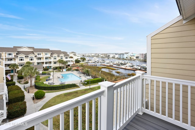 balcony with a water view