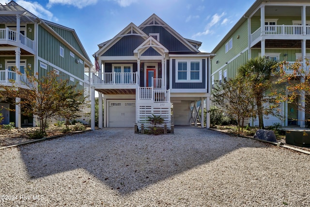 view of raised beach house