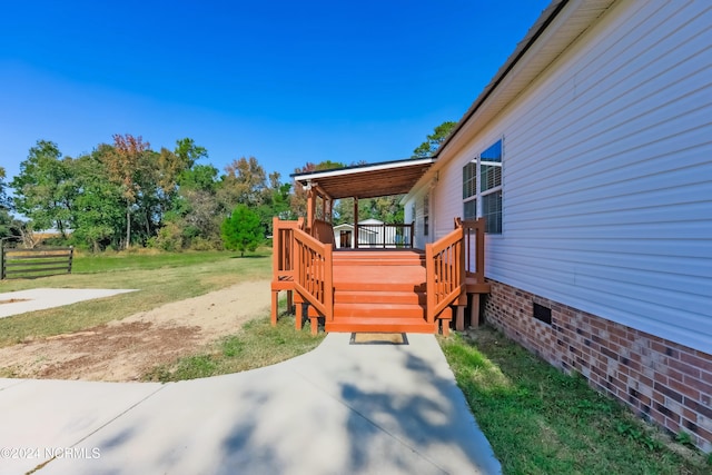 exterior space with a lawn