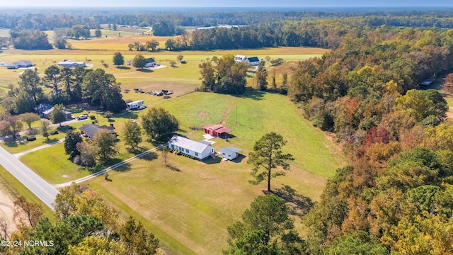 bird's eye view with a rural view