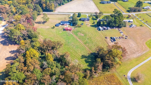 drone / aerial view with a rural view