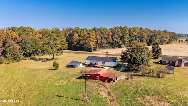 bird's eye view featuring a rural view