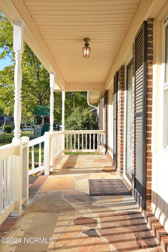 view of patio with a porch