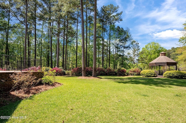 view of yard featuring a gazebo