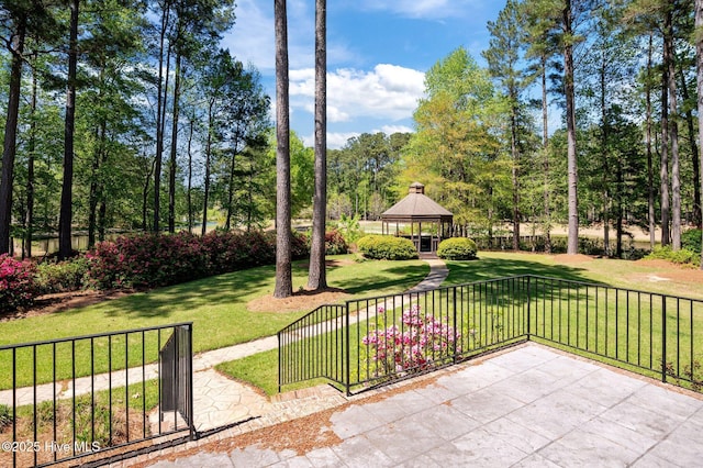 view of patio / terrace with a gazebo