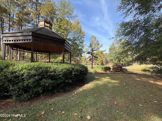 view of yard with a gazebo