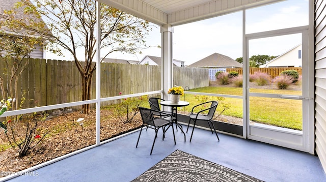 view of sunroom