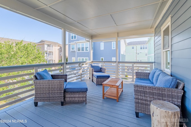 deck with an outdoor living space