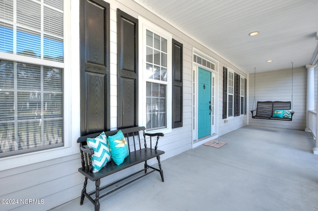 view of patio featuring covered porch