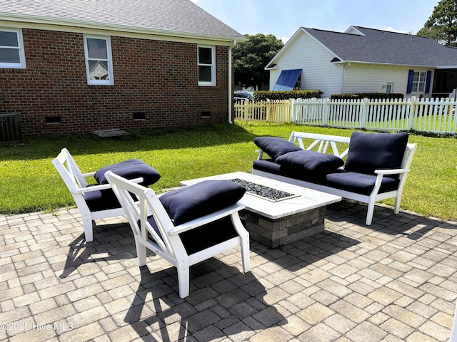 117 Buds Ln, Cedar Point, NC 28584 - view of patio / terrace featuring a fire pit