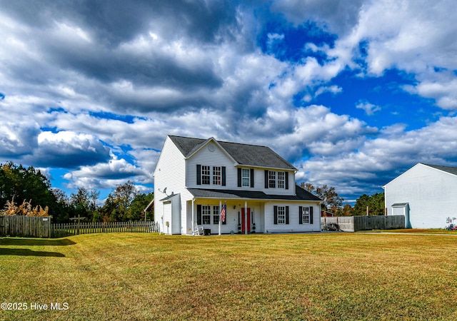 view of front of property with a front yard