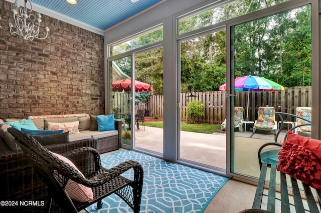 view of sunroom