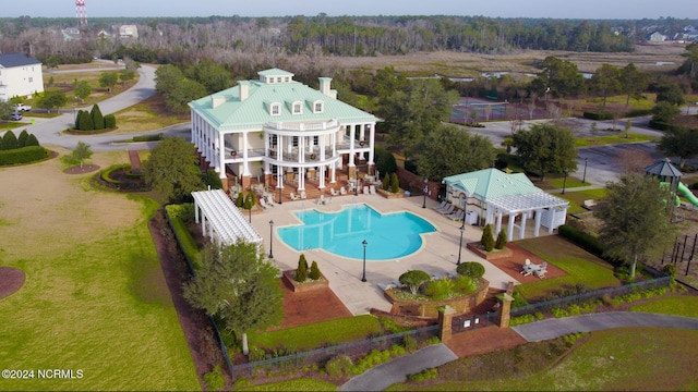 birds eye view of property