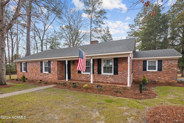 view of front of home with a front yard