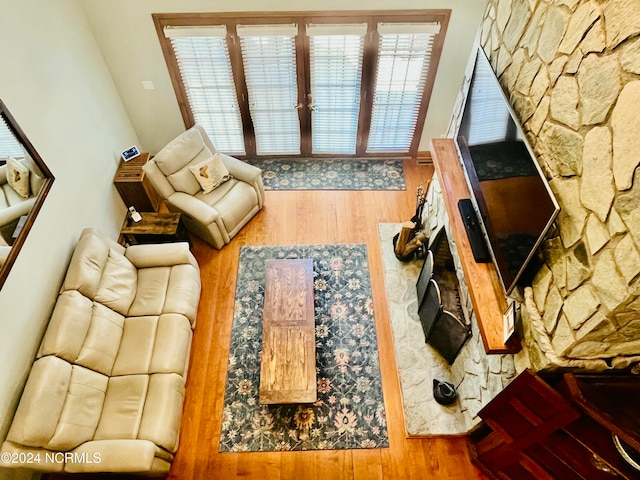 living room with wood-type flooring