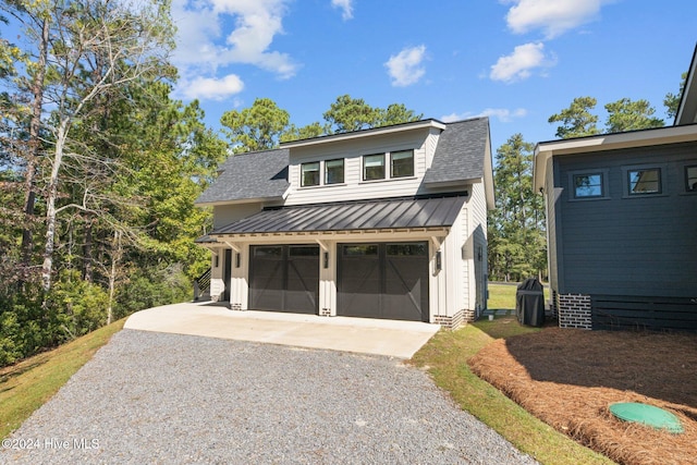 view of front of home with a garage