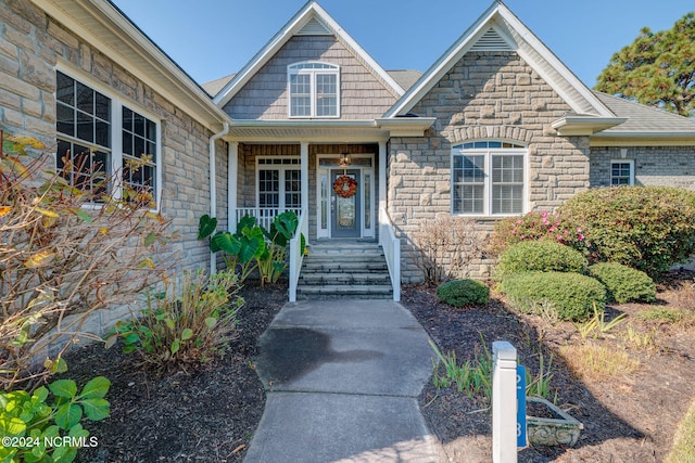 view of front of property with covered porch