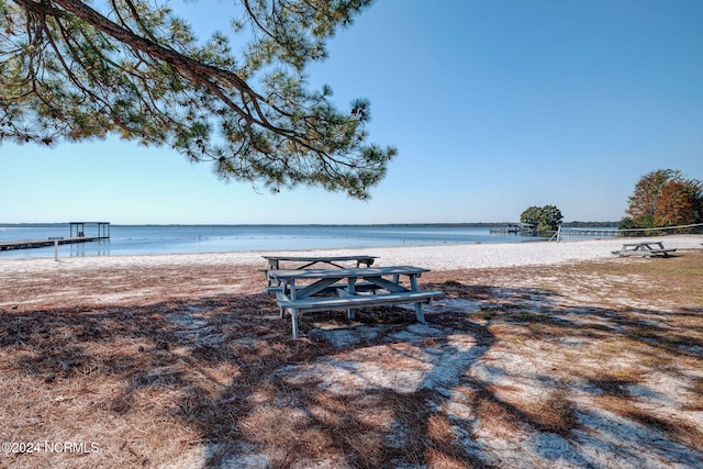 view of water feature featuring a view of the beach