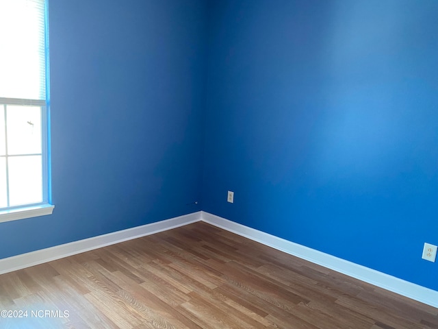 spare room with wood-type flooring