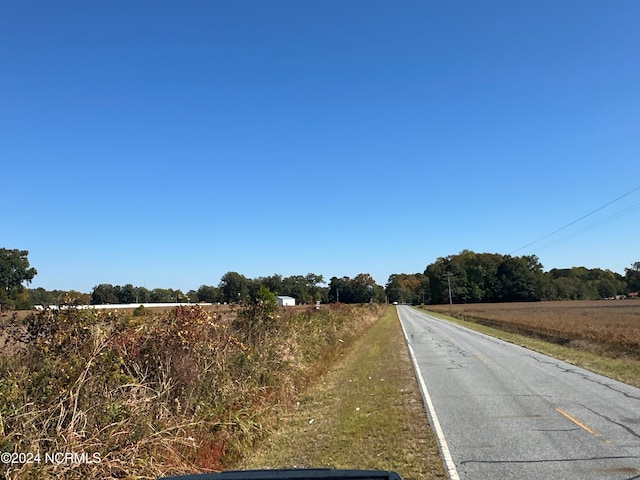 view of road with a rural view