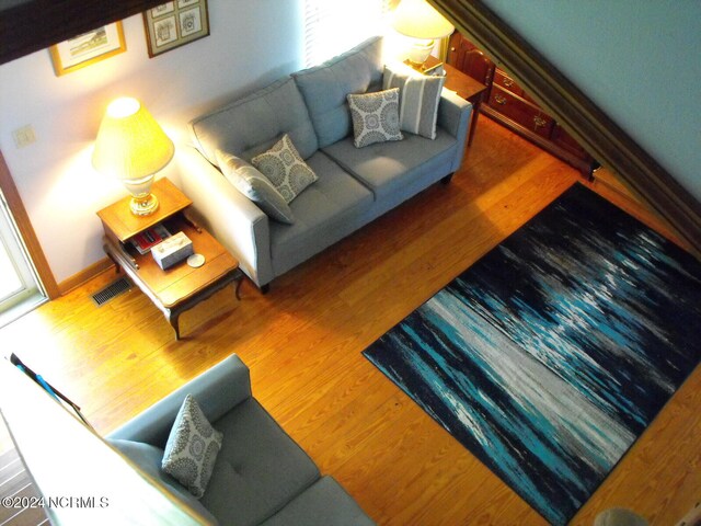 living room featuring hardwood / wood-style flooring