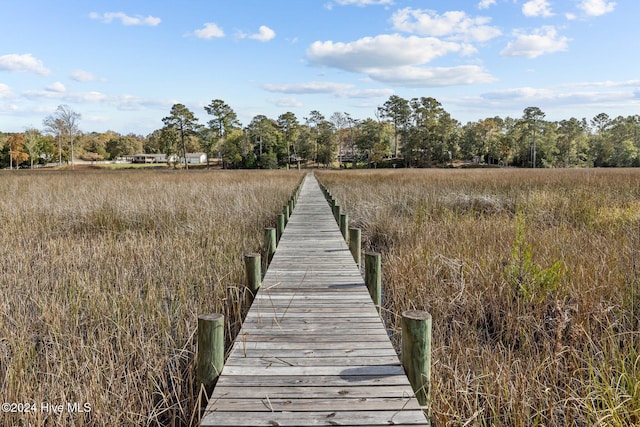 view of dock area