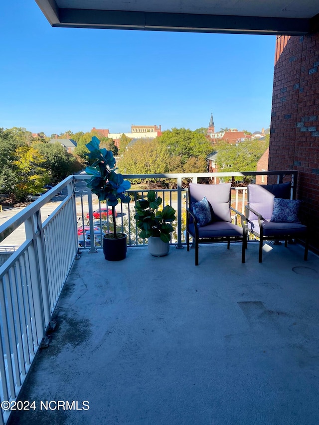 balcony with a mountain view