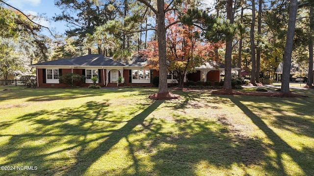 view of single story home