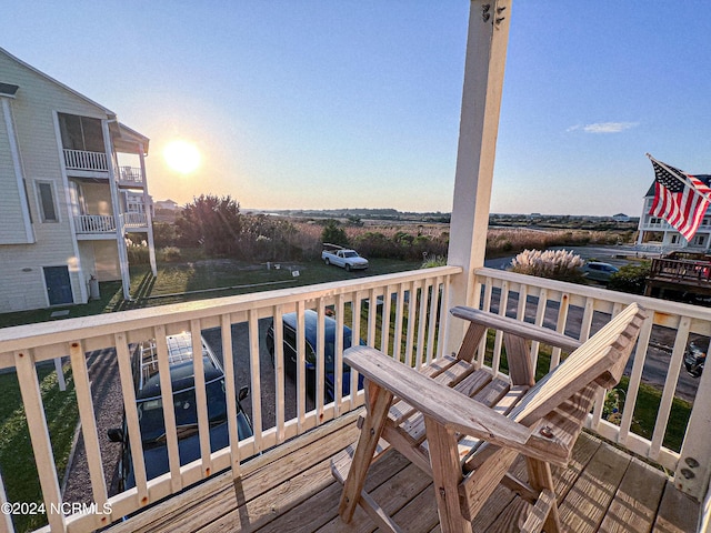 view of deck at dusk