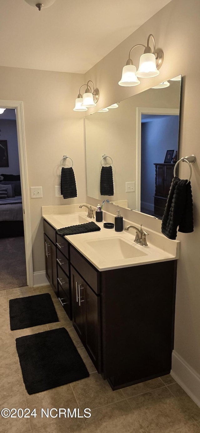 bathroom featuring vanity and tile patterned floors